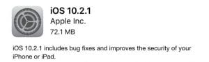 iOS Update 10.2.1 Download image