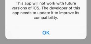 iOS warning dialogue 2 image