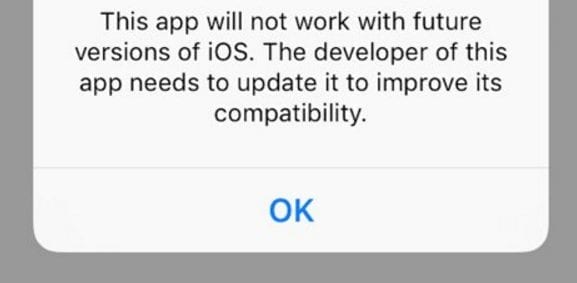 iOS warning dialogue 2 image