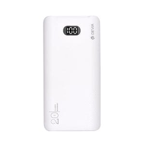 20,000mAh Dual Port Digital LED Indicator Powerbank - White