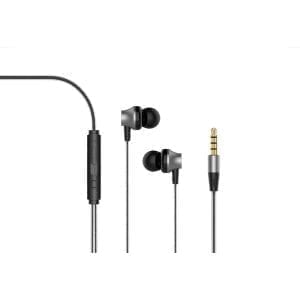3.5mm Metal Earphones with Microphone & Volume Control - Black