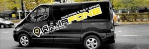 brightlingsea phone repairs being carried out in vehicle