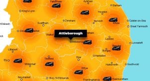 Attleborough phone repair - call-out service coverage area