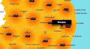 Bungay phone repair - call-out service coverage area