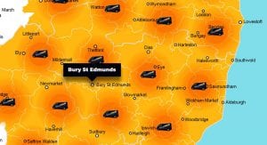 Bury St Edmunds phone repair - call-out service coverage area