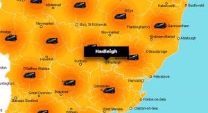 Hadleigh phone repair - call-out service coverage area
