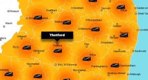 Thetford phone repair - call-out service coverage area