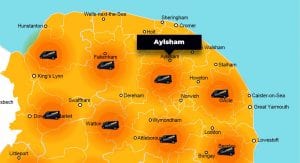 Aylsham phone repair - call-out service coverage area