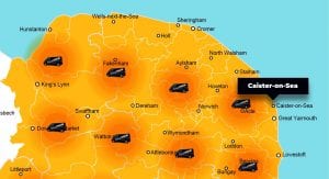 Caister-on-Sea phone repair - call-out service coverage area