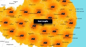 East Anglia phone repair - call-out service coverage area