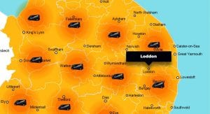 Loddon phone repair - call-out service coverage area