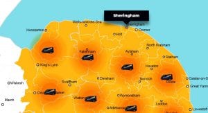 Sheringham phone repair - call-out service coverage area
