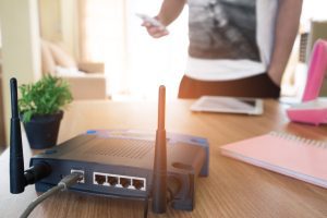 router near bright light